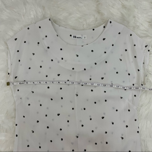 FIG White and Black Polka Dot Shift Dress, Size Small - Picture 5 of 5